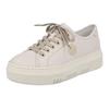 Plateausneaker RIEKER, Damen, Gr. 42, beige, Textil, sportlich, Schuhe, aus Canvas, Freizeitschuh, Halbschuh, Schnürschuh, Topseller