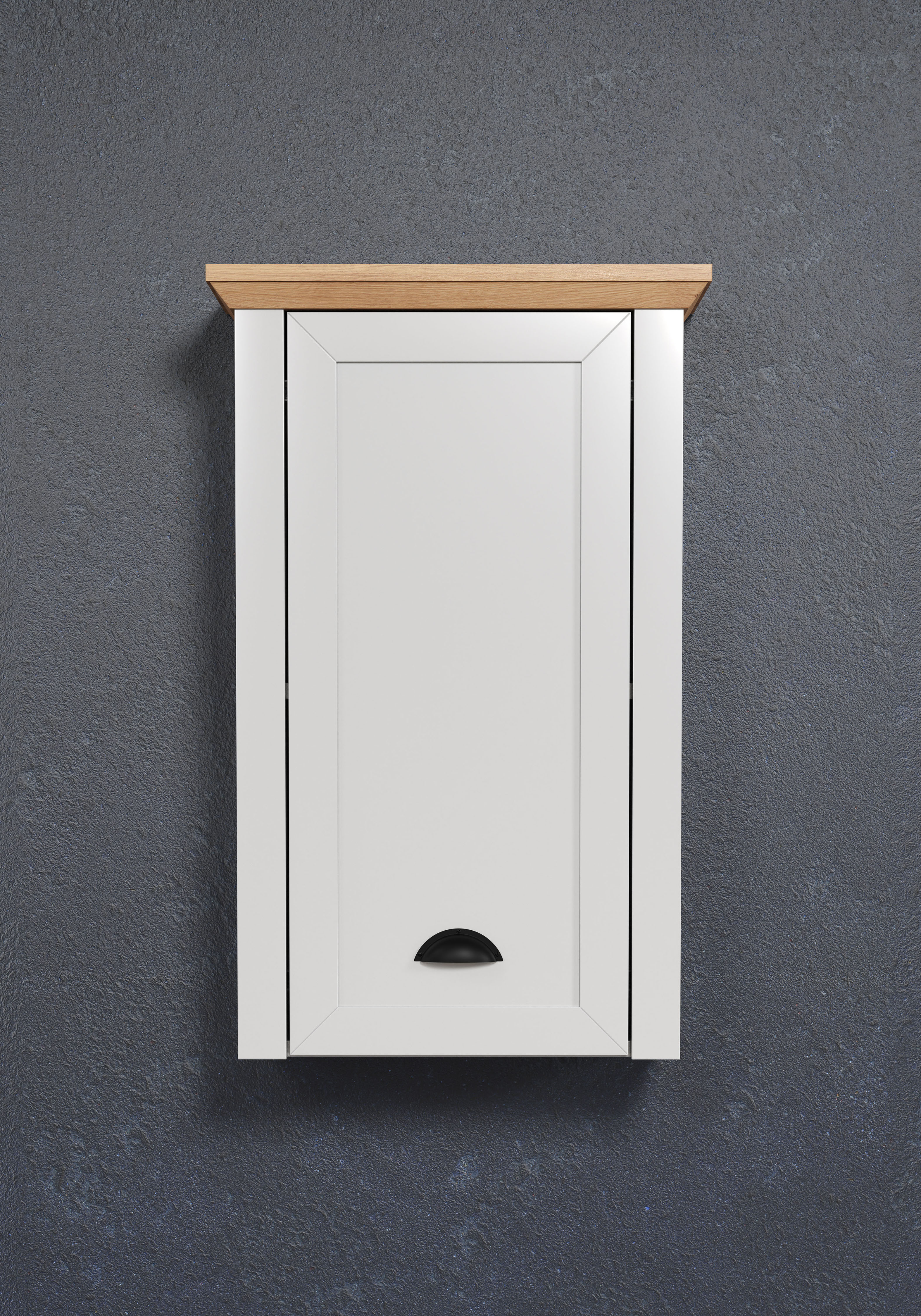 Hängeschrank HOME AFFAIRE, grau (lichtgrau melamin, artisan eiche nb), B:46cm H:73cm T:24cm, FSC-zertifizierter Holzwerkstoff, Schränke, Hängeschrank, Badschrank mit Muschelgriff im Landhaus-Look - (B/T/H) 46/24/73 cm