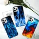 Coque de téléphone apple étui Transparent flamme rouge bleue Fundas pour Iphone Se 5 6 6 S 7 8