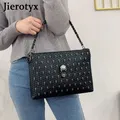 JIEROTYX-Sac à main gothique tête de mort clouté sacs à rivets cercueil punk effrayant sac