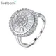 LUOTEEMI-Bagues de mariage de forme ronde pour femme sertissage pavé or blanc cubique