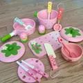 Ensemble de jouets de maison de jeu pour enfants fraise pot rose jouets de cuisine en bois