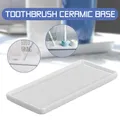 Support rectangulaire pour brosse à dents plateau en porcelaine blanche base en céramique