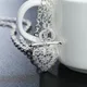 Collier pendentif coeur romantique en cristal violet pour femme argent regardé 925 mode