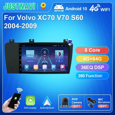 JUSTN183-Autoradio Android 2004 pour Volvo XC70 V70 S60 (2009-10.0) Lecteur Vidéo Stéréo