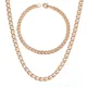 Ensemble de bijoux pour femmes collier et Bracelet à maillons serpent en or Rose 3/5mm à la mode