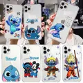 Coque de téléphone transparente en silicone souple Disney Stitch Cute CAN o Love Apple iPhone 15