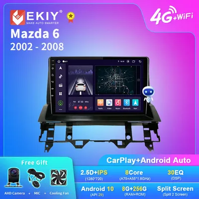 EKIY autoradio X7 Android 2din lecteur multimédia vidéo Carplay DVD stéréo pour voiture Mazda 6 2002