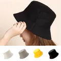 Chapeaux unisexes en coton solide casquette pliable chapeau de soleil pour hommes et femmes crème