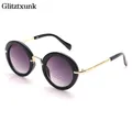 Glitztxunk-Lunettes de soleil rondes pour enfants lunettes de soleil vintage pour enfants lunettes