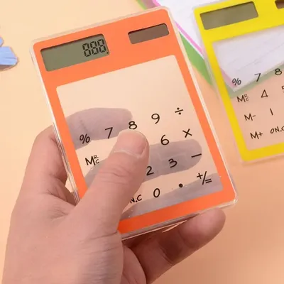 Calculatrice scientifique à écran tactile à 8 chiffres ultra mince transparente pour l'école et