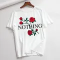 Femmes Harajuku T-Shirt Rose fleur rien imprimer t-shirts été graphique mode hauts T-Shirt à manches
