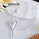 MeiceM – collier Long en émail coloré pour femme chaîne de chandail collier en forme de cœur