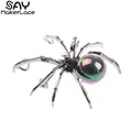 Fashion Women Colorful Pearl Diamond Spider Brooch Fashion Ladies Pearl Spider Brooch Pin Brooch