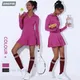 Robe de sport respirante à manches longues pour femmes jupes de tennis de yoga jupe plissée