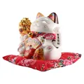 Chat porte-bonheur en céramique pratique décoration Feng Shui ornement Maneki Neko balançoire 7