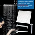 Pommeau de douche carré en acier inoxydable 8 10 12 pouces poli miroir ultra-fin économie