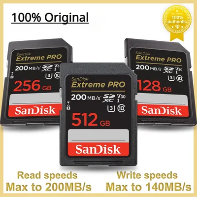 SanDisk – carte SD Extreme PRO 200 cartes mémoire haute vitesse jusqu'à UHS-I mo/s U3 4K UHD