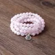 Bracelet ou collier Mala avec perles Lotus OM bouddha pour femmes 108 perles en pierre naturelle