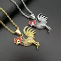 Zunderes-Grand Pendentif Coq Incrusté pour Homme Bijoux Glamour Accessoire Punk Hip Hop Cadeaux