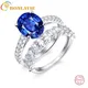 BONLAVIE – bague ovale en Zirconium bleu argent 925 ensemble de mariée bijoux de fiançailles 2