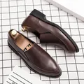 Chaussures en cuir décontractées formelles pour hommes marron noir design élégant luxe