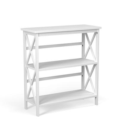 Costway 3-Tier Wooden Multi-Functional X-Design Et...