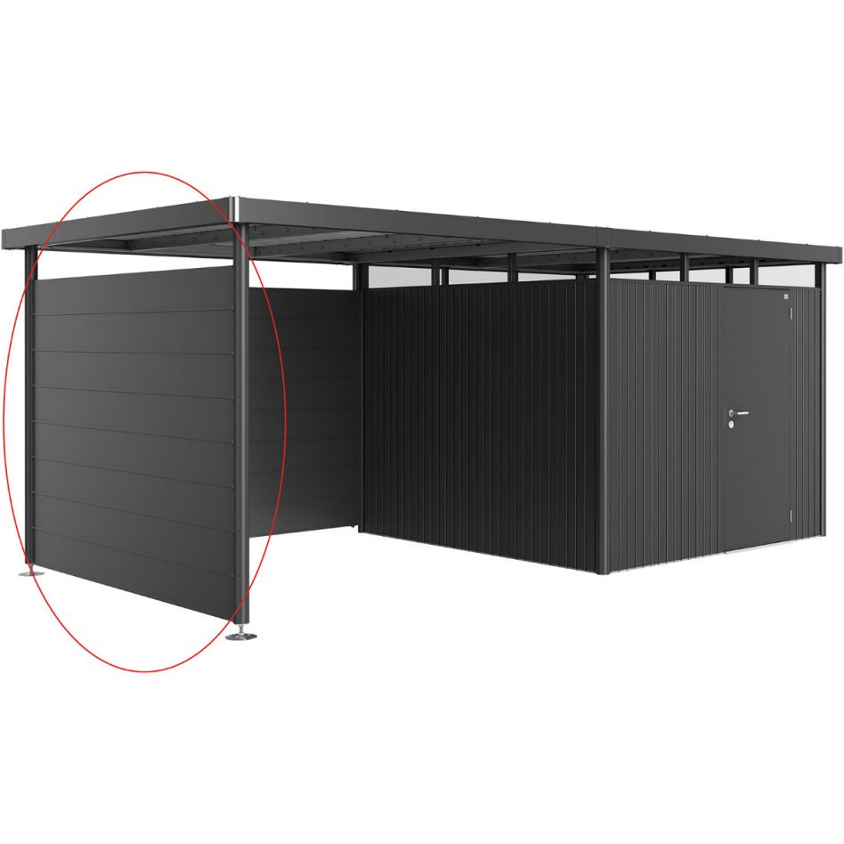 Biohort Seitenwand für Seitendach Gerätehaus HighLine H2-H5 dunkelgrau-metallic, H3 (197x181 cm) Image