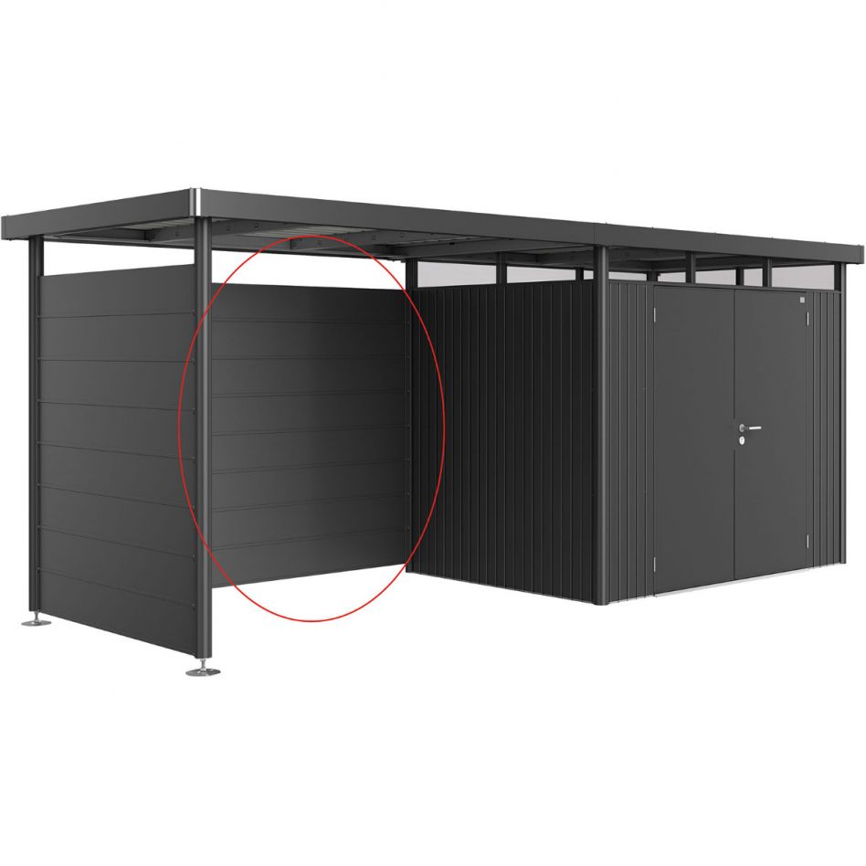 Biohort Rückwand für Seitendach Gerätehaus HighLine H2-H5 dunkelgrau-met, Gr. L (266x181 cm) Image