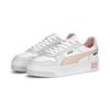 Sneaker PUMA "Carina Street Sneakers Damen", Gr. 37.5, bunt (weiß rose dust feather gray pink), Obermaterial: Kuhleder, Synthetik; Futter: Textil, Synthetik; Innensohle: Textil; Laufsohle: Gummi, Schuhe