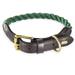 Embark Pets Country Dog Rope Collar - Braided Cotton and Leather Finish -Small Medium Large and Extra Large Collars for Dogs - Durable and Strong Build for Training Walking Running (Large Gree