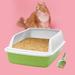 Cat with Litter Sifting Prevent Leakage High Sided Easy to Clean Heightening Splashing Removable Kitty Litter Tray Green