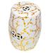 Everly Quinn Ceramic Garden Stool Ceramic in Gray/White/Yellow | 18 H x 13 W x 13 D in | Wayfair B3A4E60B37CF4FD6A369CD48C4D0DBF2