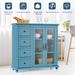 Costway Buffet Sideboard Table Kitchen Storage Cabinet w/ Drawers &