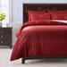 Chanasya Reversible Microfiber Velvet Shibori Geometric Red 5-Piece Duvet Cover Set