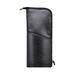 PU Leather Zipper Cosmetic Brushes Pouch Portable Makeup Brush Organizer Holder Makeup Tool (Black)