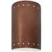 Ambiance 9 1/2"H Copper Perfs Cylinder Closed Outdoor Sconce