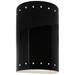 Ambiance 9 1/2"H Black Perfs Cylinder LED ADA Wall Sconce