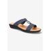 Extra Wide Width Women's Talia Sandals by Easy Street in Navy (Size 7 WW)