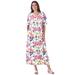 Plus Size Women's Button-Front Essential Dress by Woman Within in White Multi Garden (Size L)