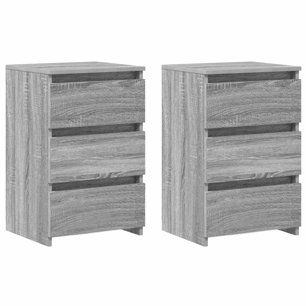 vidaXL Nachttische 2 Stk. Grau Sonoma 40x35x62,5 cm Holzwerkstoff Image