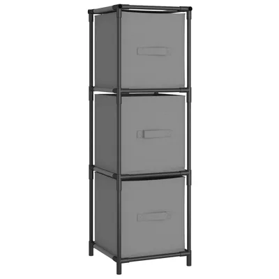 vidaXL Lagerschrank mit 3 Stoff-Schubladen Grau 34x34x101 cm Stahl Image
