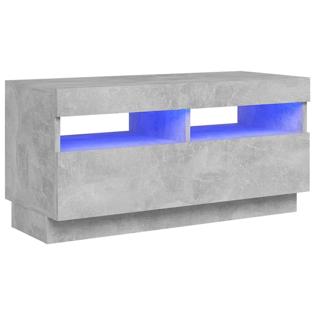 vidaXL TV-Schrank mit LED-Beleuchtung Betongrau 80x35x40 cm Image