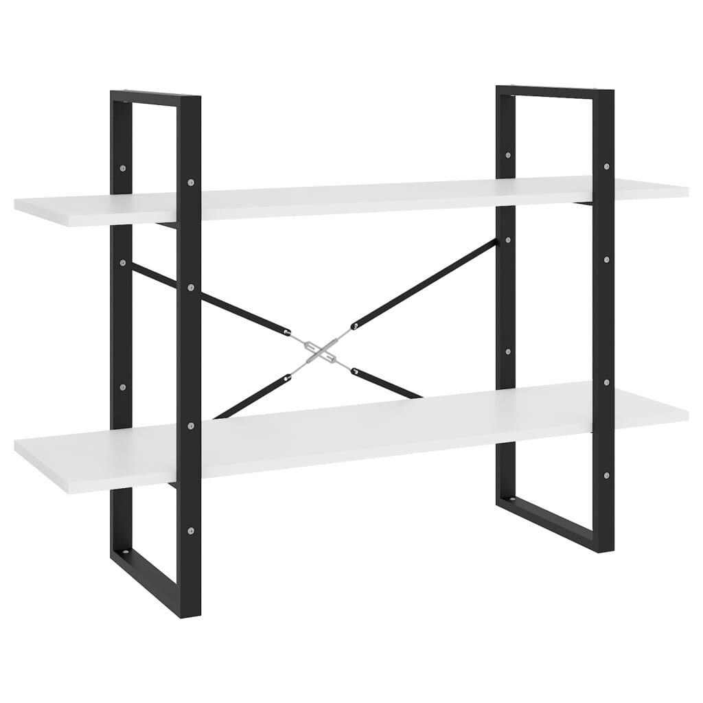 vidaXL Bücherregal 2 Fächer Weiß 100x30x70 cm Holzwerkstoff Image