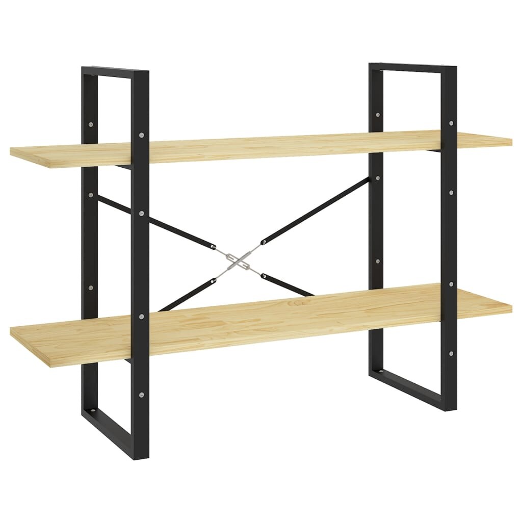 vidaXL Bücherregal 2 Böden 100x30x70 cm Massivholz Kiefer Image