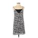 Aqua Casual Dress - Shift V Neck Sleeveless: Black Color Block Dresses - Women's Size Small