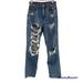 American Eagle Outfitters Jeans | American Eagle Highest Rise 90's Boyfriend Jeans Light Wash Destroyed Size 2 | Color: Blue | Size: 2