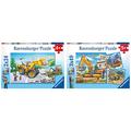 Ravensburger Kinderpuzzle - 07802 Bagger und Waldtraktor - Puzzle für Kinder ab 4 Jahren, mit 2x24 Teilen & Kinderpuzzle - 09226 Große Baufahrzeuge - Puzzle für Kinder ab 5 Jahren, mit 3x49 Teilen