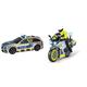 Dickie Toys - Mercedes-AMG E 43 – 30 cm großes Polizeiauto, motorisiert, ab 3 Jahre & Polizei Motorrad – Spielzeug Motorrad mit Polizisten-Figur, für Kinder ab 3 Jahren, 17 cm lang