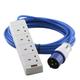 4 Gang 16A Electric Hook Up Extension Lead 4 Socket 1.5mm Blue Cable Camping Caravan Motorhome All Lengths 2M 5M 10M 15M 20M 25M (20M)